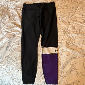 Nike Black and Purple Leggings